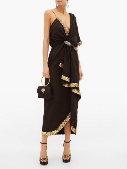 GUCCI Naomi crystal-embellished dress / plunging occasion dresses - flipped