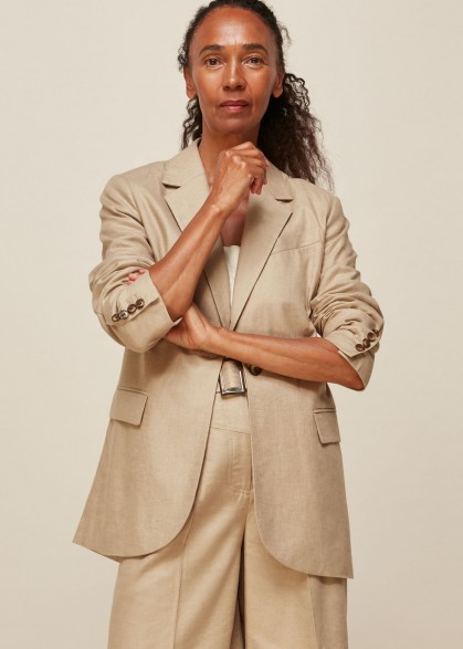 Whistles LIMITED EDITION TAILORED NEUTRAL JACKET | summer outerwear