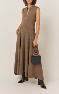 Jil Sander Nicole Zip-Detailed Wool Maxi Dress