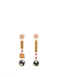 FRANCESCA VILLA No Answer ruby, sapphire & 18kt rose gold earrings ~ luxe mismatched drops