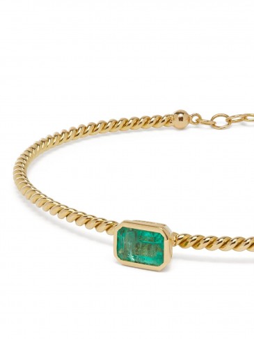 MUKHI SISTERS No Guts, No Glory emerald & 18kt gold bracelet / green gemstone bracelets / emeralds