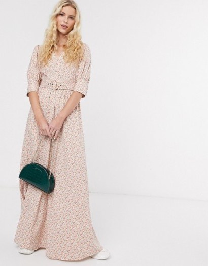 Notes Du Nord ora floral belted maxi dress in flower field - flipped