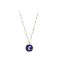 NOUSH 14ct yellow gold moon necklace ~ blue lapis pendants
