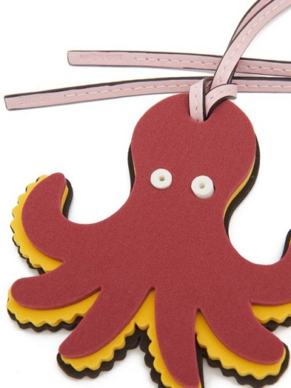 LOEWE PAULA’S IBIZA Octopus foam and leather key charm / burgundy key charms / sea creatures