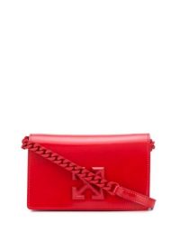 OFF-WHITE Arrows logo crossbody bag / small red leather bags