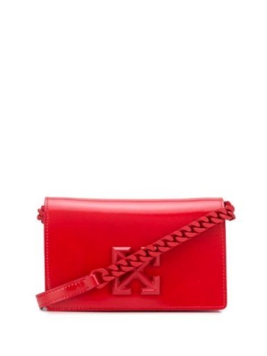 OFF-WHITE Arrows logo crossbody bag / small red leather bags - flipped