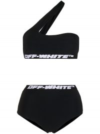 Off-White one-shoulder bikini set ~ black bikinis