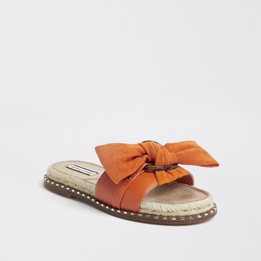 RIVER ISLAND Orange espadrille bow sandal