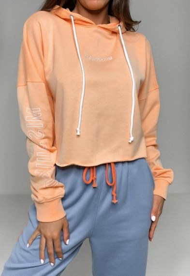 MISSGUIDED orange missguided hoodie – logo hoodies - flipped