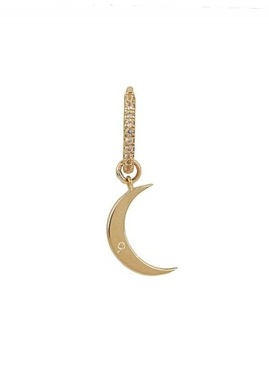 OTIUMBERG Gold moon charm hoop earring – single drop hoop - flipped