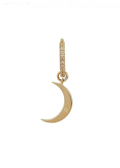 OTIUMBERG Gold moon charm hoop earring – single drop hoop