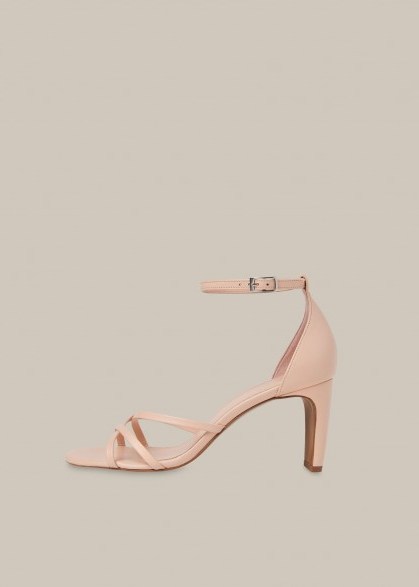 WHISTLES HALLIE STRAPPY HIGH SANDAL PALE PINK ~ summer event shoes - flipped
