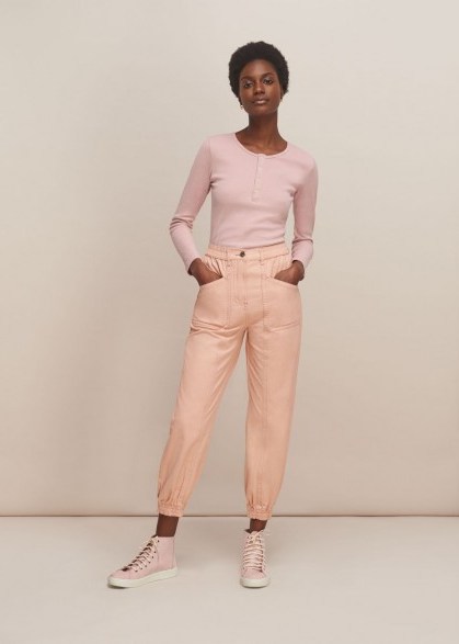 WHISTLES x LF MARKEY ARTHUR TROUSER PALE PINK ~ cuffed cargo trousers - flipped