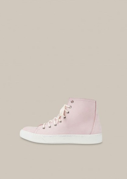 WHISTLES x LF MARKEY HARLEY TRAINER ~ pink high top trainers - flipped