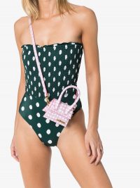 PEONY Pebble polka-dot swimsuit / smocked swimwear