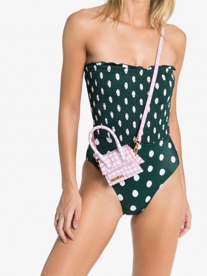 PEONY Pebble polka-dot swimsuit / smocked swimwear - flipped