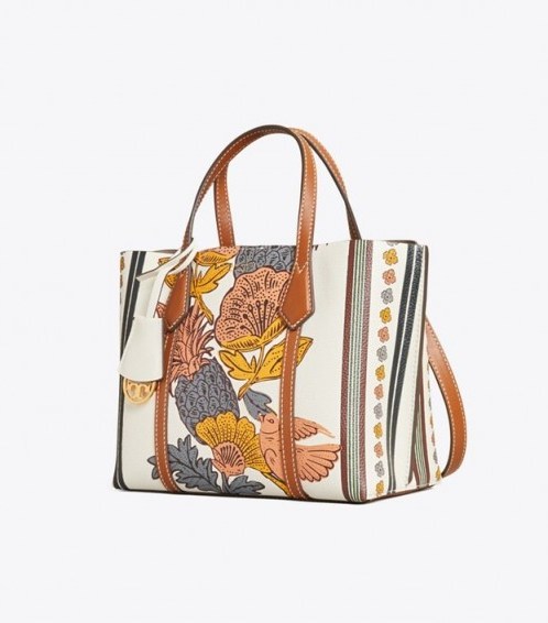 TORY BURCH PERRY PRINTED SMALL TRIPLE-COMPARTMENT TOTE Orange ...