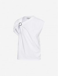 3.1 PHILLIP LIM Asymmetric-neckline cotton-jersey T-shirt ~ contemporary tee ~ modern design T-shirts