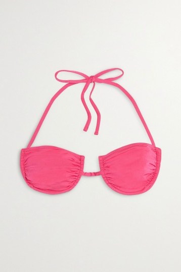 Elsa Hosk pink halter bikini top, FISCH + NET SUSTAIN Coquillage underwired halterneck bikini top, worn on Instagram, 30 May 2020 | celebrity swimwear - flipped