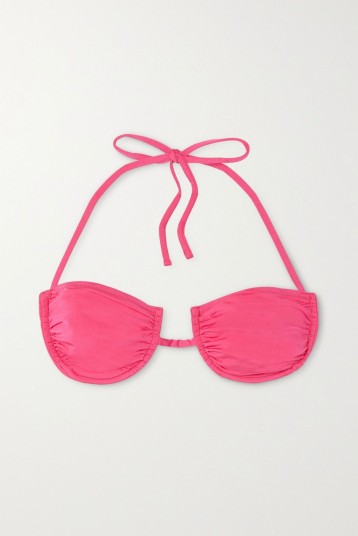 Elsa Hosk pink halter bikini top, FISCH + NET SUSTAIN Coquillage underwired halterneck bikini top, worn on Instagram, 30 May 2020 | celebrity swimwear