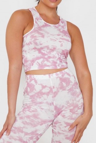 IN THE STYLE PINK TIE DYE RACER BACK CROP TOP - flipped