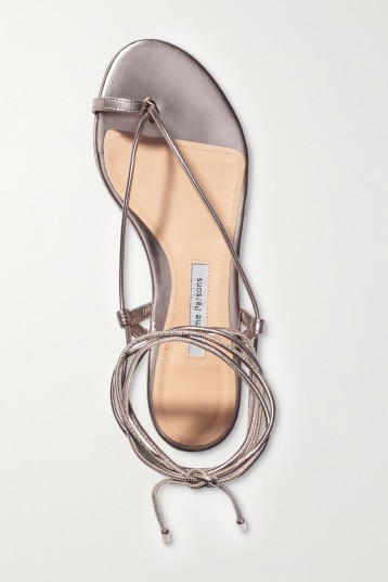 EMME PARSONS Ava leather sandals | platinum strappy flat sandal