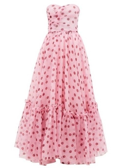 DOLCE & GABBANA Pink polka-dot corset silk-organza gown ~ stunning Italian gowns - flipped