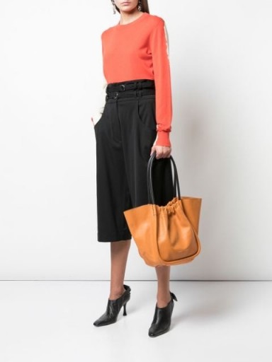 Proenza Schouler L Ruched Tote / orange leather handbags