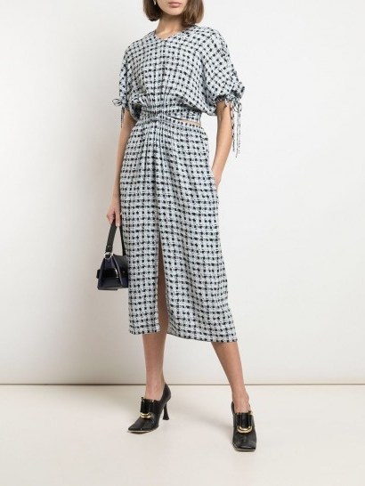 Proenza Schouler White Label gingham check cut-out dress - flipped