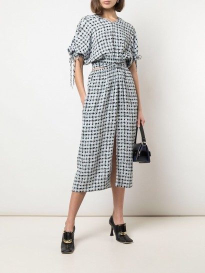 Proenza Schouler White Label gingham check cut-out dress