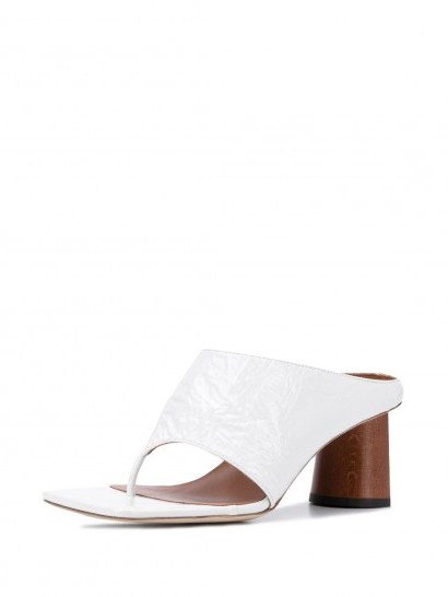 Rejina Pyo Lina mid sandals / white thonged sandal - flipped