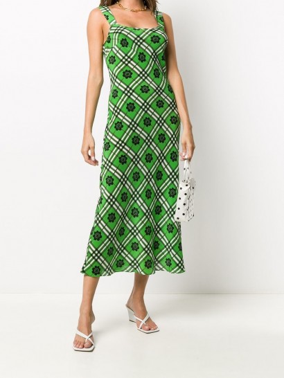 Rixo floral check print dress / green summer dresses