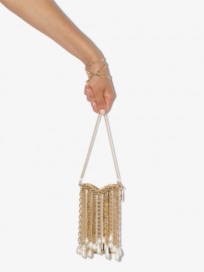 Rosantica Oasis Arcadia gold-tone pearl shoulder bag ~ luxe mini evening bags ~ event glamour