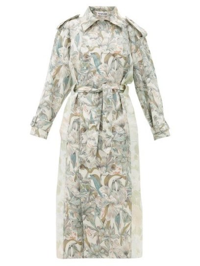 RAVE REVIEW Rue floral-print patchworked-cotton trench coat / mixed florals - flipped