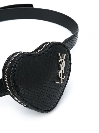 Saint Laurent snakeskin-effect heart-pocket belt ~ money belts ~ bum bags - flipped