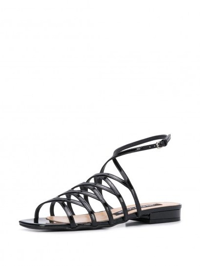 SERGIO ROSSI Goldiva Steel flat sandals / strappy summer sandal - flipped