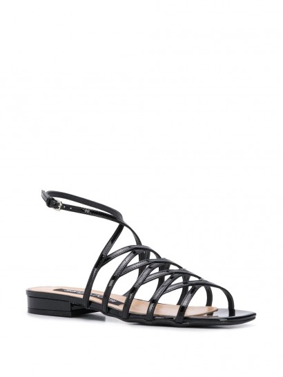 SERGIO ROSSI Goldiva Steel flat sandals / strappy summer sandal
