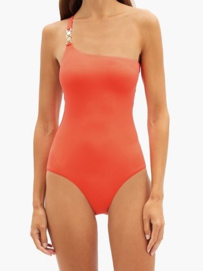 MELISSA ODABASH Seychelles one-shoulder swimsuit / orange swimsuits - flipped