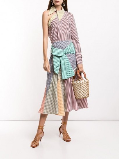 Silvia Tcherassi gingham colour-block skirt / multi-coloured checked skirts - flipped