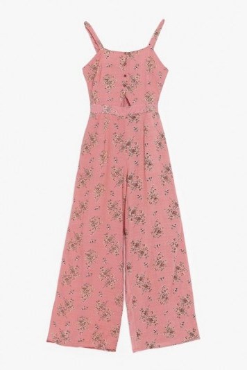 NASTY GAL Sitting in the Mornin’ Sun Floral Belted Jumpsuit - flipped