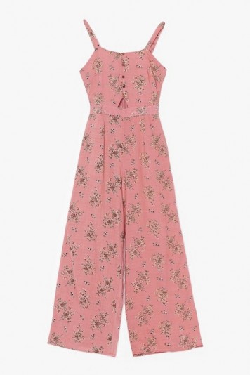 NASTY GAL Sitting in the Mornin’ Sun Floral Belted Jumpsuit
