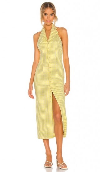 Song of Style Celia Maxi Dress Yellow Gingham / checked summer dresses - flipped