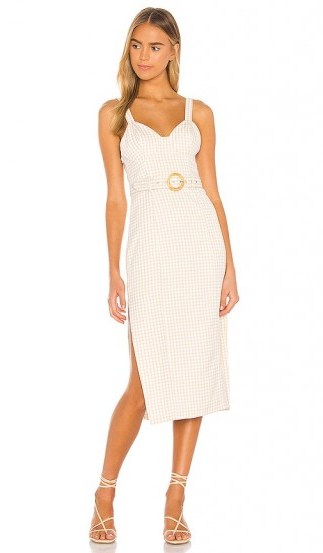 Song of Style Paulina Midi Dress Beige Check - flipped