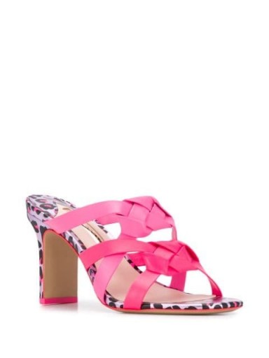 Sophia Webster leopard print sole mules / pink woven mule sandals