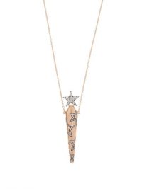 DIANE KORDAS Star diamond & 18kt rose gold amulet necklace