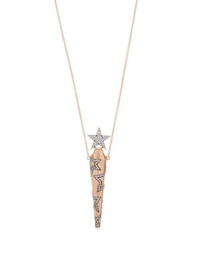 DIANE KORDAS Star diamond & 18kt rose gold amulet necklace - flipped
