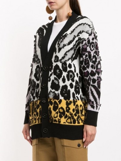 Stella McCartney multi-animal pattern knitted cardigan - flipped