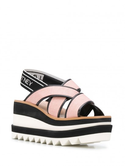 STELLA MCCARTNEY Sneak Elyse 80mm sandals in old rose | pink cross front flatforms