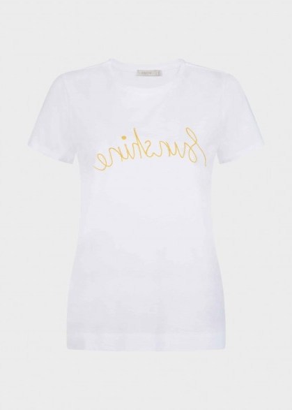 HOBBS SUNSHINE TEE ~ white slogan t-shirt - flipped