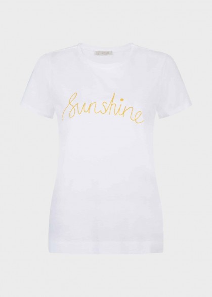 HOBBS SUNSHINE TEE ~ white slogan t-shirt